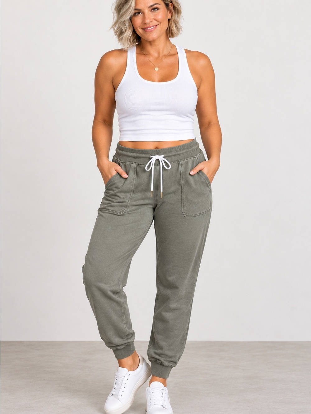Old Navy Olive Green Draw String Utility Jogger Size Large